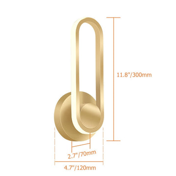 Modern Gold LED Rotated Indoor Wall Sconce